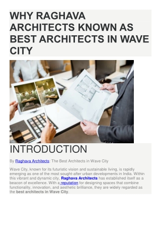 Why Raghava Architects Known As Best Architects in Wave City