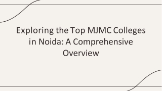 Exploring the Top MJMC Colleges in Noida by Avviare Educational Hub