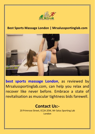 Best Sports Massage London  Mrsalussportinglab.com