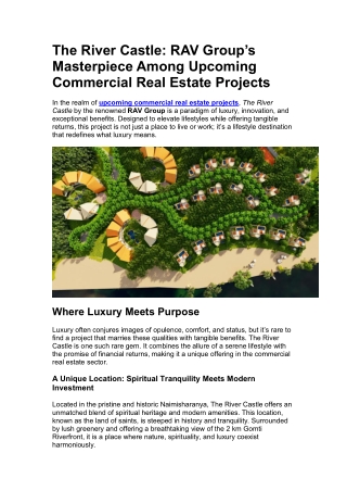 Upcoupcoming commercial real estate projects