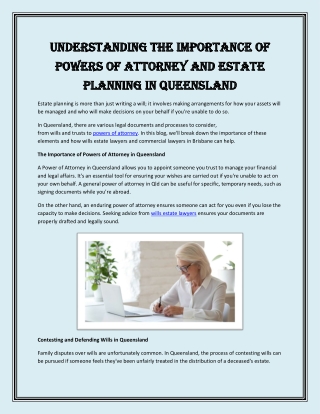 Understanding the Importance of Powers of Attorney and Estate Planning in Queensland