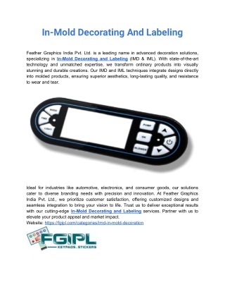 in mold decorating and labeling