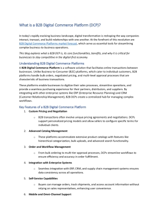 what is a b2b digital commerce platform dcp what