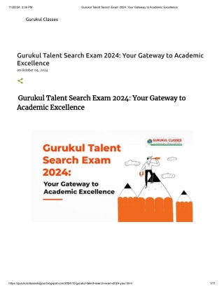 Gurukul Talent Search Exam 2024 Your Gateway to Academic Excellence