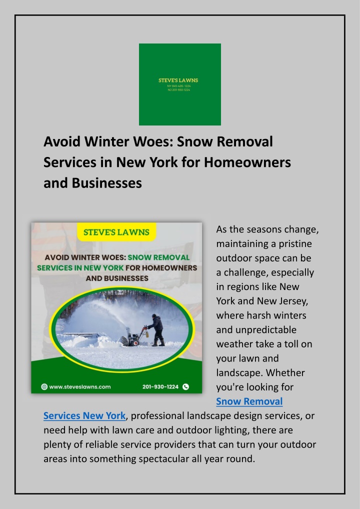 avoid winter woes snow removal services