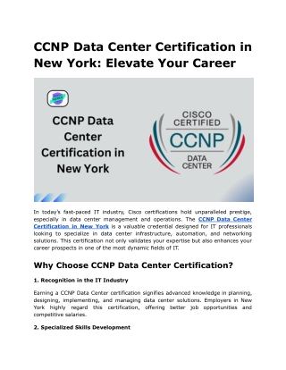 ccnp data center certification in new york