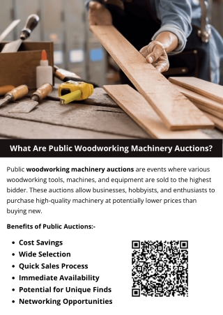 What Are Public Woodworking Machinery Auctions?