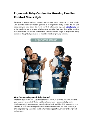 Ergonomic Baby Carriers for Comfort & Style | LittleBum.In