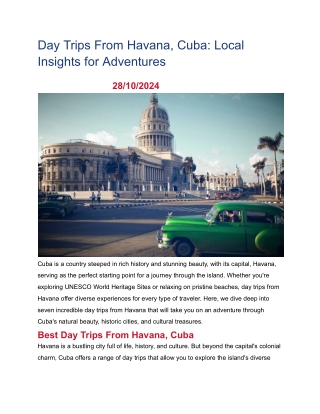 Day Trips From Havana, Cuba_ Local Insights for Adventures