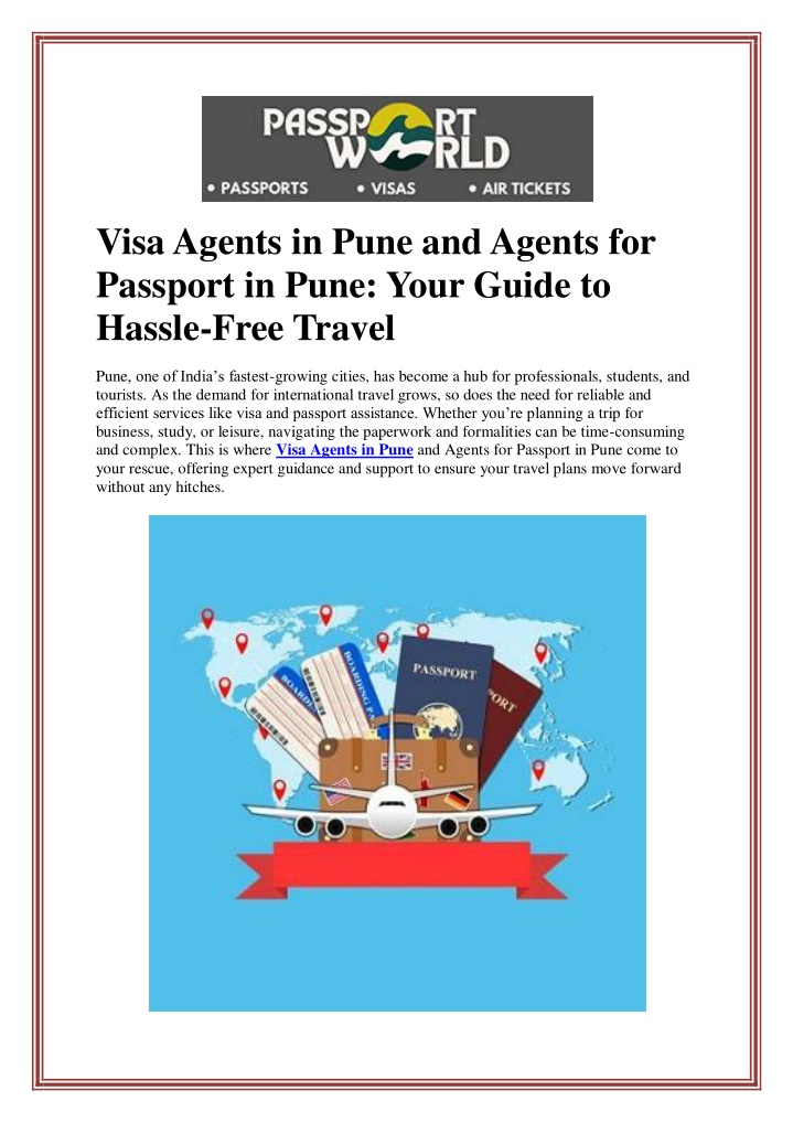 visa agents in pune and agents for passport