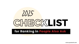 2025 Checklist for Ranking in People Also Ask