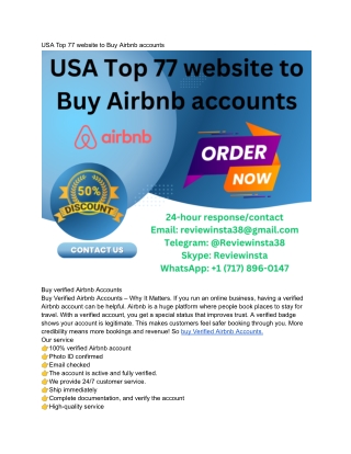 USA Top 77 website to Buy Airbnb accounts