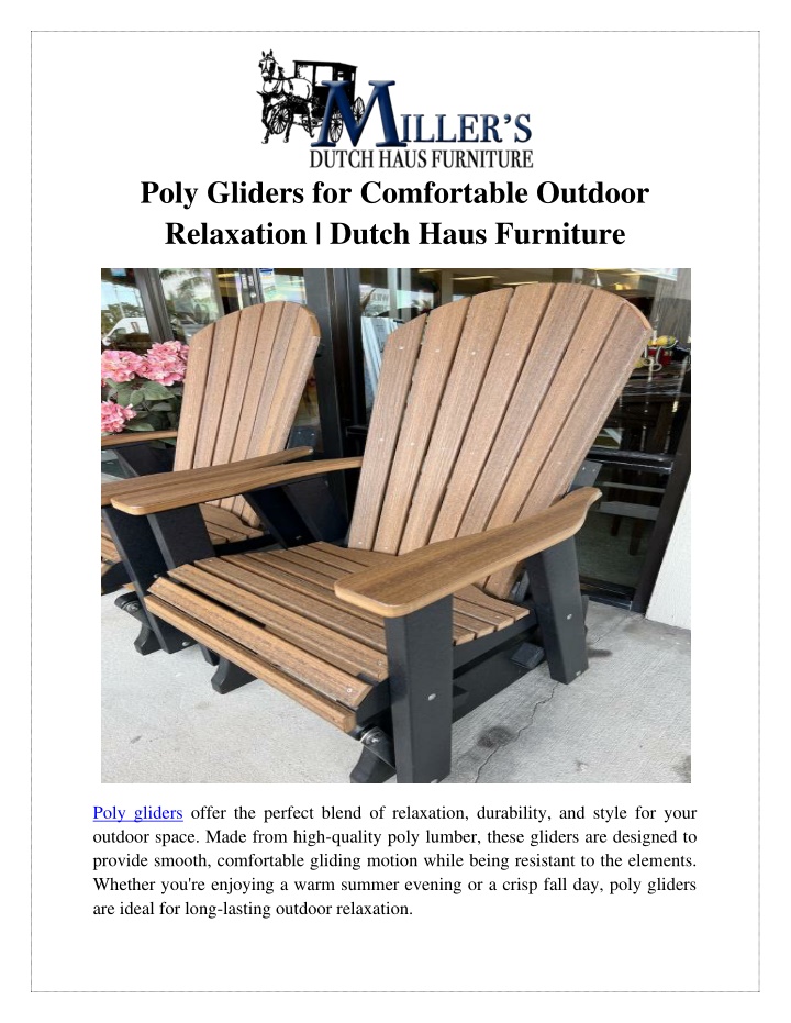 poly gliders for comfortable outdoor relaxation