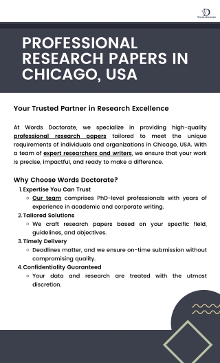 Professional Research Papers in Chicago, USA