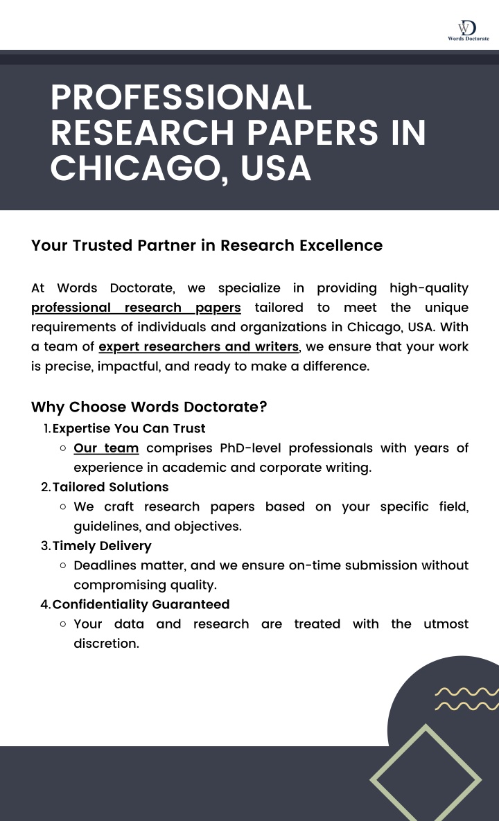 professional research papers in chicago usa