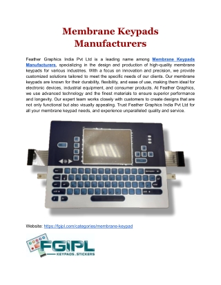 Membrane Keypads Manufacturers