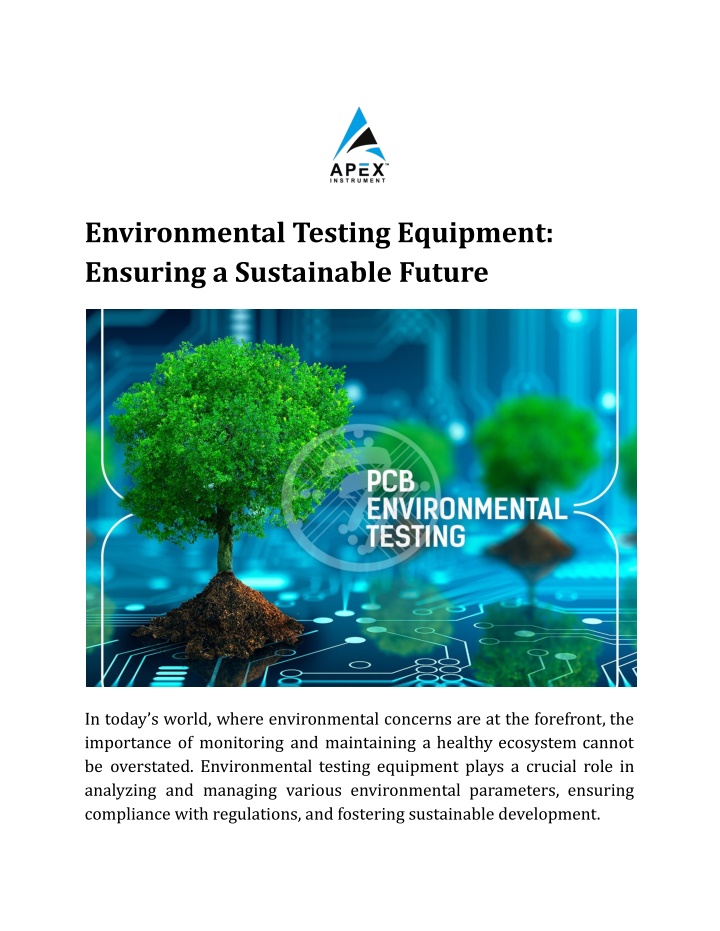 environmental testing equipment ensuring