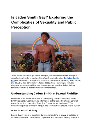 is jaden smith gay exploring the complexities
