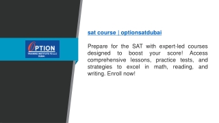 sat course | optionsatdubai