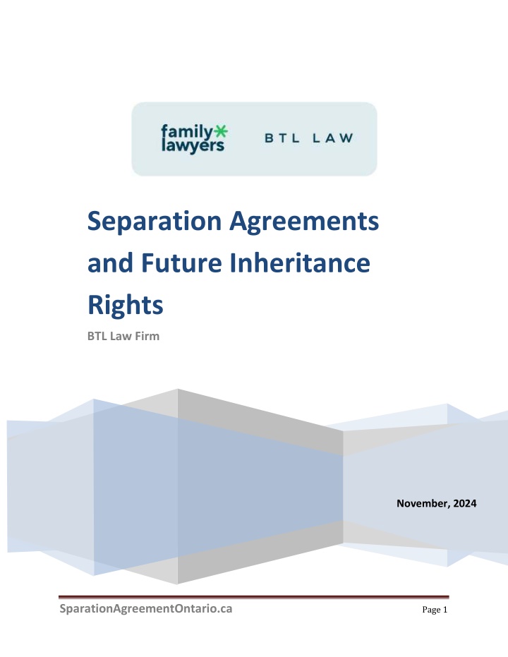 separation agreements and future inheritance