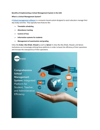 Benefits of Implementing a School Management System in the UAE