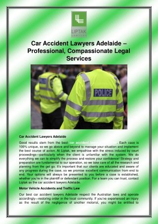 Car Accident Lawyers Adelaide – Professional, Compassionate Legal Services