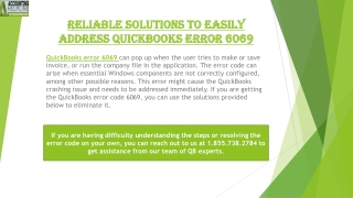 reliable solutions to easily address quickbooks error 6069