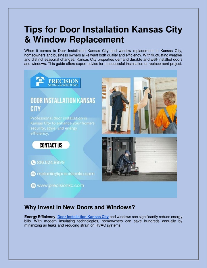 tips for door installation kansas city window