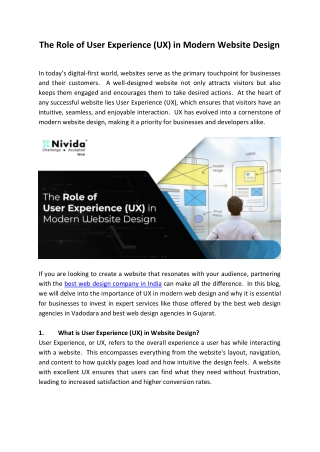 the role of user experience ux in modern website