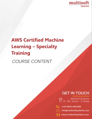 AWS Certified Machine Learning – Specialty Training