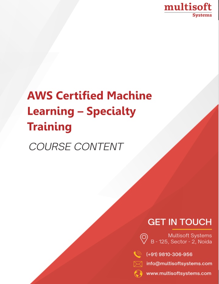 aws certified machine learning specialty training