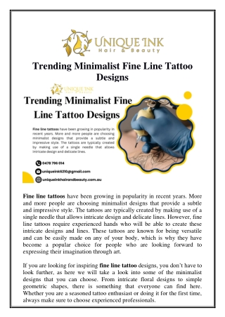 Trending Minimalist Fine Line Tattoo Designs