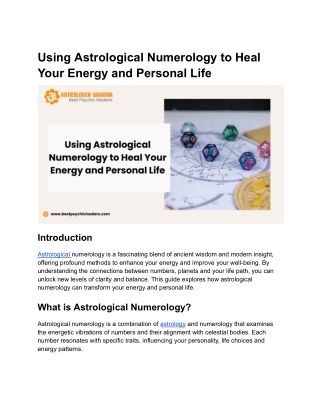 Using Astrological Numerology to Heal Your Energy and Personal Life