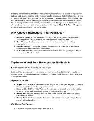 International Tour Packages_ Explore the World with Thrillophilia
