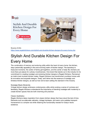 Stylish And Durable Kitchen Design For Every Home