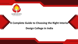 A Complete Guide to Choosing the Right Interior Design College in India