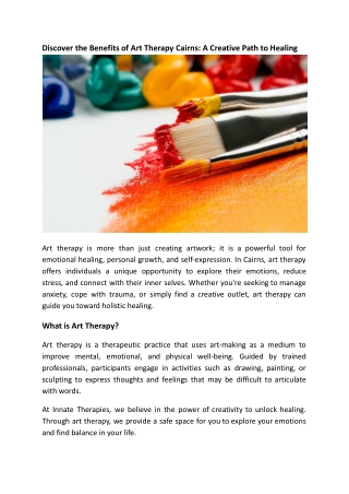 art therapy cairns