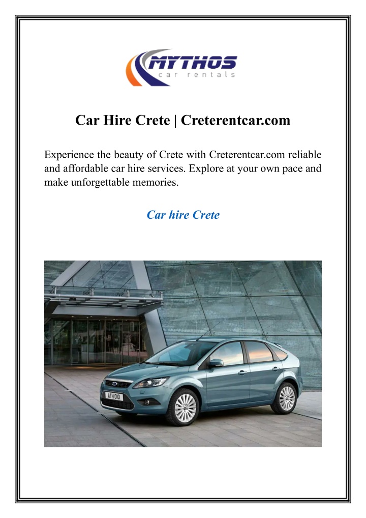 car hire crete creterentcar com