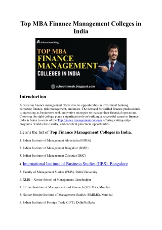 Top MBA Finance Management Colleges in India222
