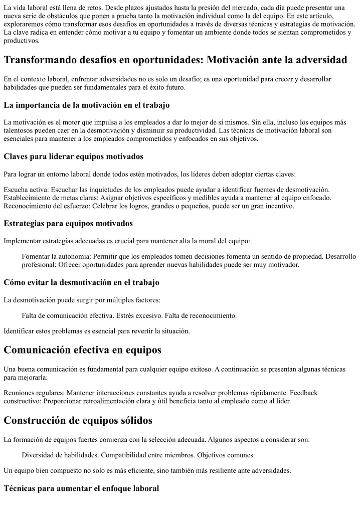 la vida laboral est llena de retos desde plazos