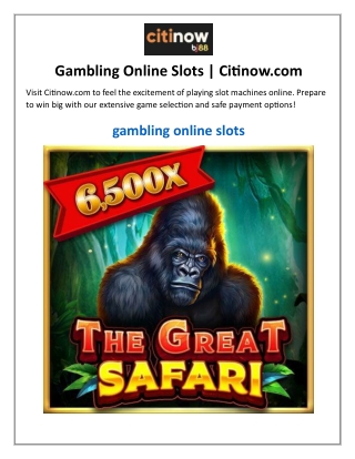 gambling online slots citinow com