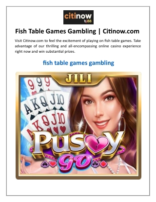 fish table games gambling citinow com