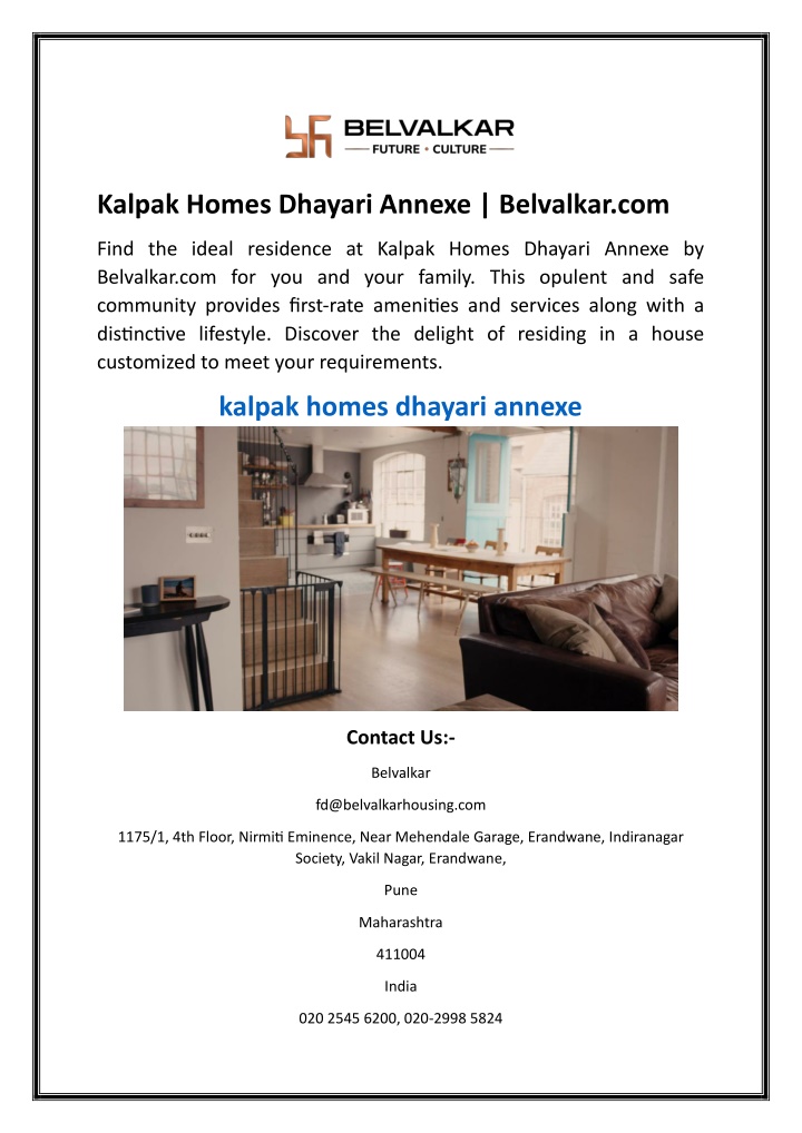 kalpak homes dhayari annexe belvalkar com