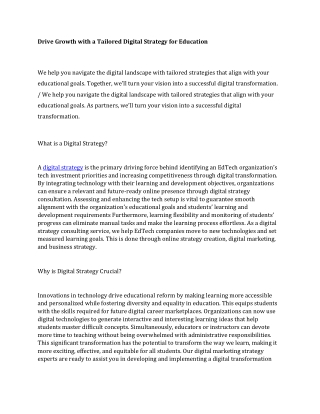 drive growth with a tailored digital strategy