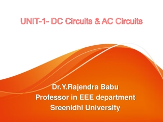 unit 1 dc circuits ac circuits