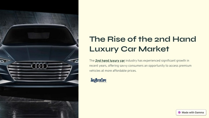 the rise of the 2nd hand luxury car market