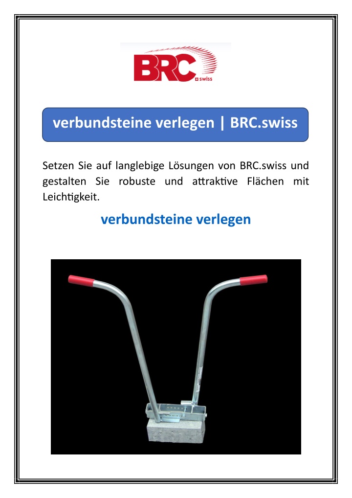 verbundsteine verlegen brc swiss