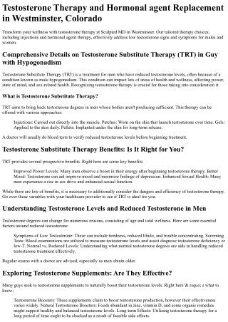 testosterone therapy and hormonal agent