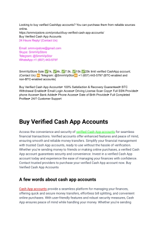 Buy Verified Cash App Accounts