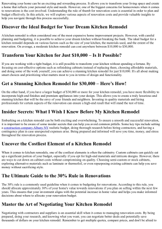 Understanding the Rule of Thumb for Renovation Costs
